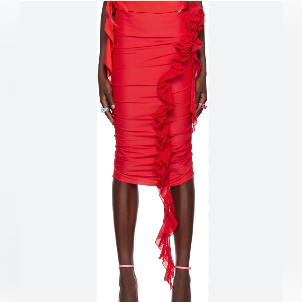 FANCI Club Women's Red Rocket Queen Midi Skirt